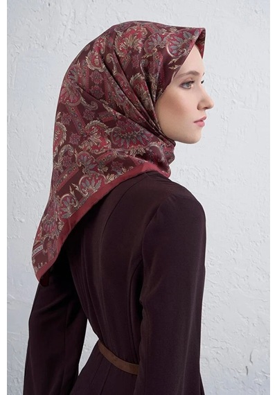Armine Sura İpek Eşarp -2025/2026 -9416 Bordo