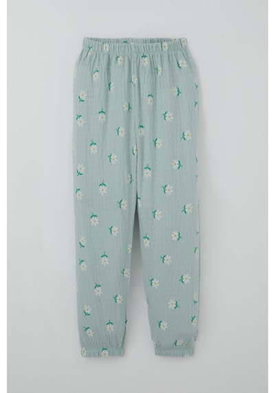 Breeze Kız Çocuk Pijama Takımı Papatya Desenli 4-8 Yaş, Su Yeşili Su Yeşili