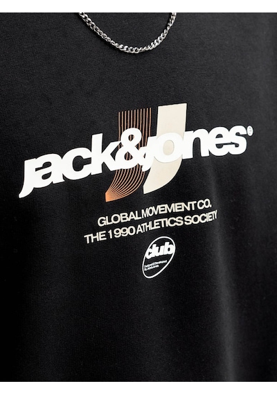 Jack & Jones Jcoclub Brandıng Sweat Crew Neck Siyah Erkek Sweatshirt 12300460