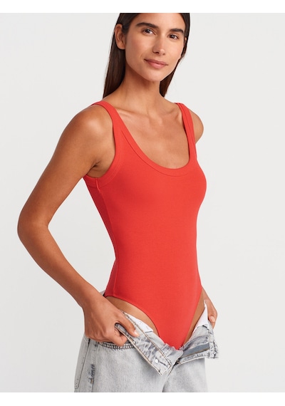 Dilvin 21053 Askılı Bodysuit-kırmızı Kırmızı