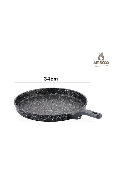 Amboss Döküm Granit Kapaklı Balık Tavası 34 Cm gri