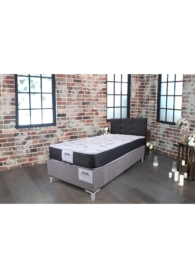 Azrayatakmobilya Tek Kişilik Yatak+Baza + Başlık Basic 90 x 190 CM