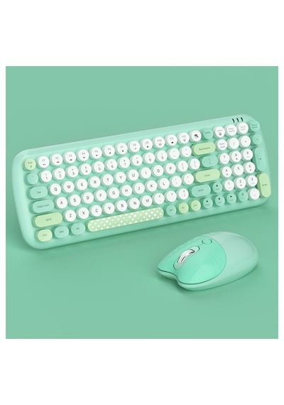 Geezer Candy Plus Kablosuz Klavye Mouse Seti 2.4g Yuvarlak Tuşlu 100 Tuş Renkli Set Optik