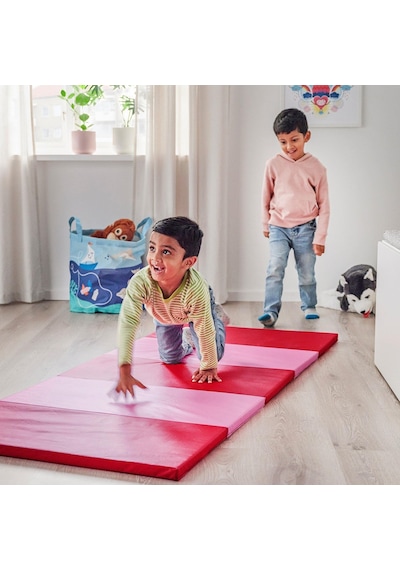 Çocuk Oyun-jimnastik Minderi Meridyendukkan 78x185 Cm Katlanır Aktivite Minderi Pembe-kırmızı Renk