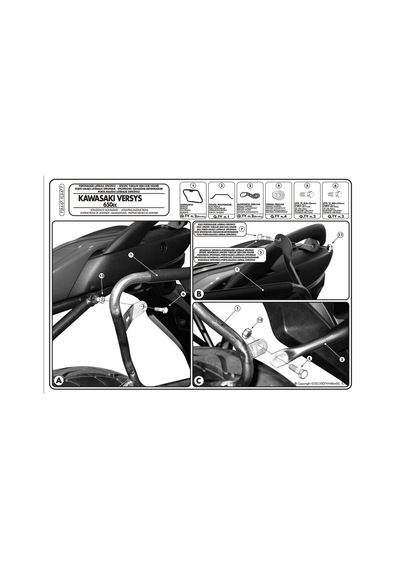 Kappa Klx447 Kawasakı Versy 650 06-09 Yan Canta Tasıyıcı Renkli