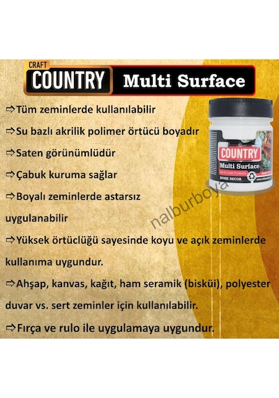 Akrilik Hobi Boyası Craft Country Multi Surface 120Cc Limon Sarı