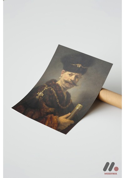 Rembrandt Kürklü Asilzade, Çerçevesiz Yüksek Kalite Duvar Afişi - Sanatsever Hediyesi