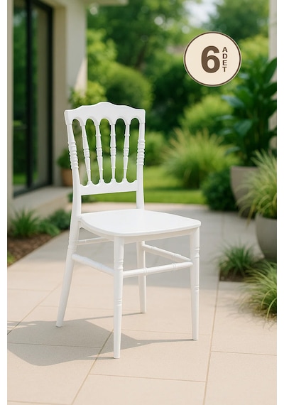 Home Center Avm Miray Beyaz Sandalye Balkon-bahçe-mutfak 6 Adet