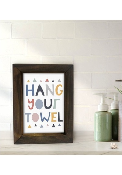 Bk Gift Banyo Dekoratif Doğal Masif Ahşap Çerçeve 15X20Cm-55