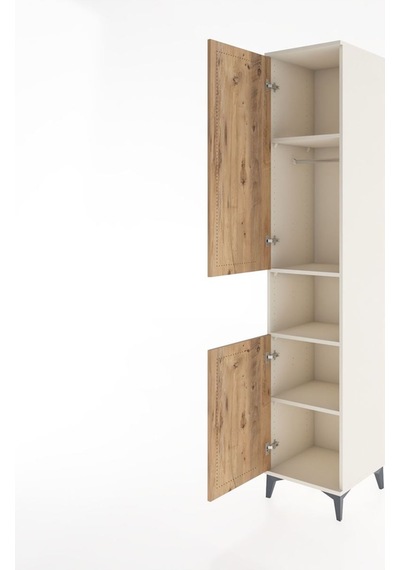Hyperion Dolap 4 Raflı 2 Kapaklı Tek Askılı 44x44x221 Aytaşı-çam Aytaşı