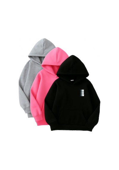 3'lü Kapüşonlu Sweatshirt Seti- Minimal Run Baskılı- Siyah, Pembe, Gri - Kışlık Şardonlu Kumaş Siyah Pembe Gri 3'lü Kapüşonlu Sweatshirt Seti- Minimal Run Baskılı- Siyah, Pembe, Gri - Kışlık Şardonlu Kumaş Siyah Pembe Gri