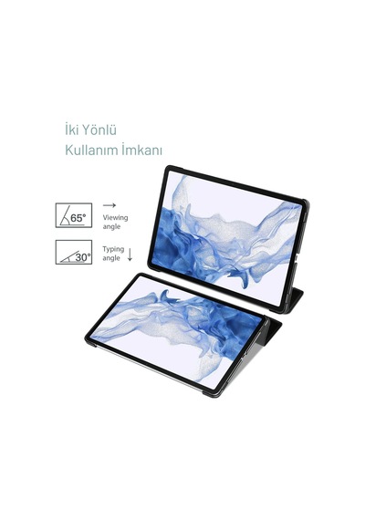 Fuchsia Galaxy Tab S7 Fe 12,4 İnç İle Uyumlu Koruyucu Smart Folyo İnce Sert Arka Kapaklı Akıllı Kılıf Kılıf