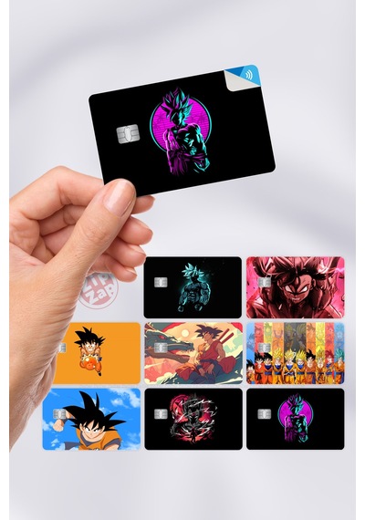 Dragon Ball Kart Kaplama Sticker 8 Adet Çok Renkli
