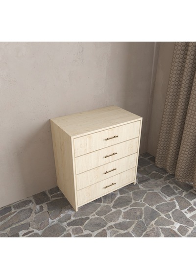 Renazzo Soft Wood 4 Çekmeceli Masif Ahşap Şifonyer Vernik Çam