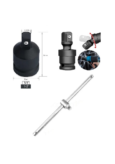 Rico 3/4 T Kol Havalı Düşürücü 3/4-1/2 Adaptör Ve 1/2 Sarhoş Mafsal 3 Parça