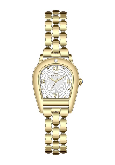 Ferro Fl88211a-b Quartz Çelik Sarı Gri Kadran 24 Mm Kadın Kol Saati