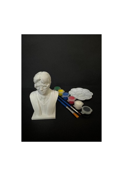 3d Harry Potter Büst Figür Boyama Seti - Kendin Boya Hobi Ve Etkinlik Seti - Akrilik Boya + 2 Fırça