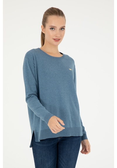 U.S. Polo Assn. Kadın Mavi Bisiklet Yaka Basic Kazak 50293510-VR251 U.S. Polo Assn. Kadın Mavi Bisiklet Yaka Basic Kazak 50293510-VR251