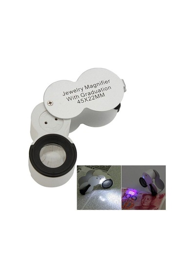 45X 22Mm Katlanır Ölçekli Optik Lens 2 Beyaz Led 1 Uv Led Işıklı