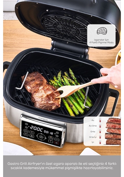 Karaca Gastro Grill 6 Kişilik Geniş Hacim Airfryer Air Grill ve Izgara Makinesi