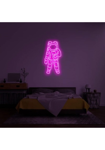 Astronot Neon Led Işık Gece Lambası Renkli