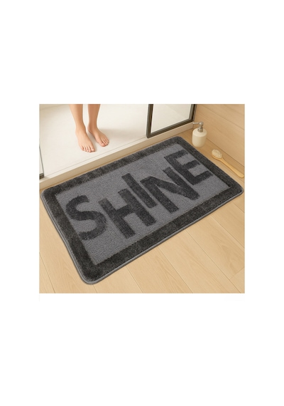 Doğal Kaymaz Taban Banyo Paspas Uzun Ömürlü Yumuşak Dokulu Su Emici Yıkanabilir Shine 60x100 Antrasit