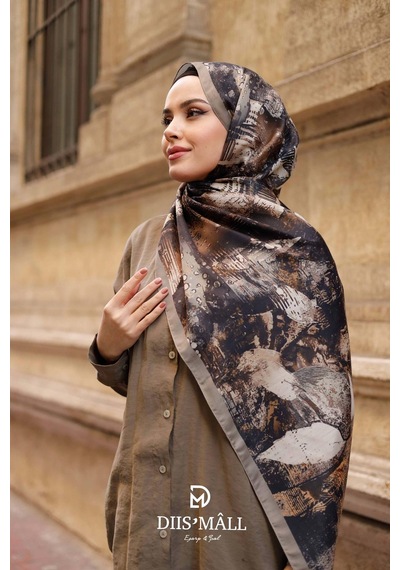 Mimiyum Estella Desen Soft Şal Vizon