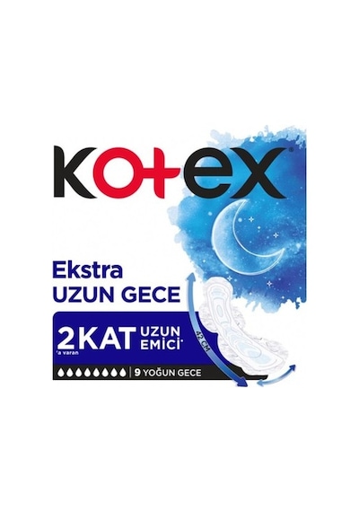 Ekstra Uzun Gece Ped, 9'lu Paket İle