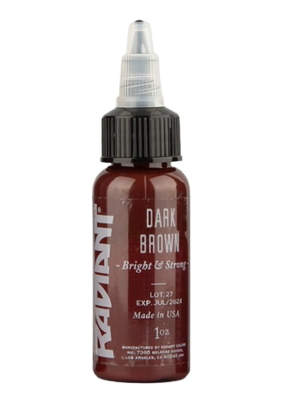 Dark Brown Radiant Dövme Boyası 30ml Koyu Kahverengi Profesyonel Tattoo Ink