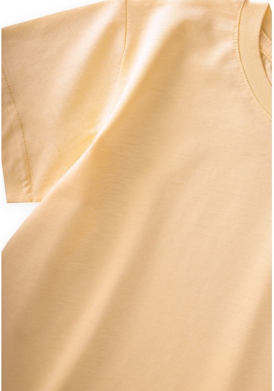 Cigit Etiket Detaylı T-shirt 2-10 Yaş Sundres Sarı