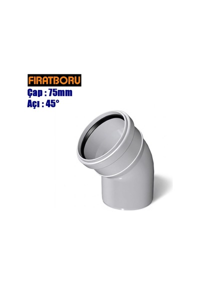 Fırat Pvc 75x45 Açık Dirsek, Pvc Açık Dirsek, 1 Adet