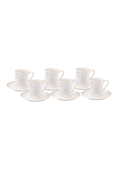 Aryıldız Aure 12 Parça 6 Kişilik Kahve Fincan Takımı 90 Ml Çok Renkli