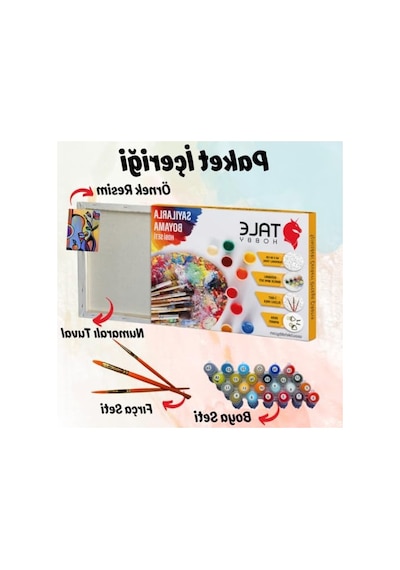 Tropikal Araba Temalı 40x50 Cm Sayılarla Boyama Seti, Fırça Ve Boya İçerir