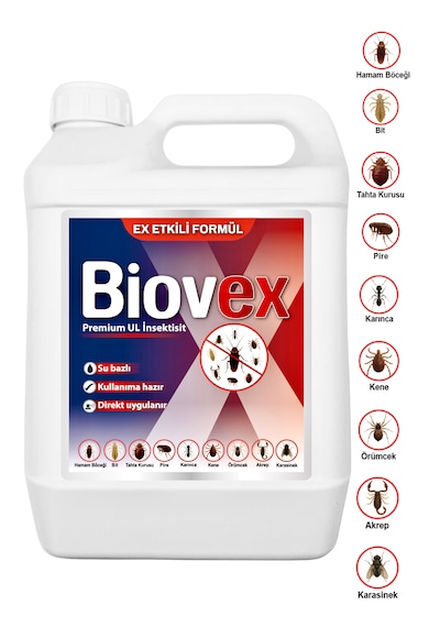 Biovex Premium Ul Haşere Hamam , Tahta Kurusu, Karınca, Kene, Karasinek, Akrep, Bit, Pire, Örümcek 5 Litre