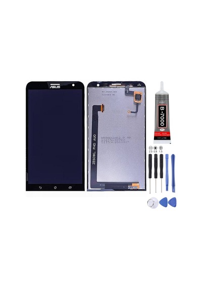 Asus Zenfone 2 Laser 6.0 İnç Ze600kl Uyumlu Lcd Ekran Çıtasız Siyah + Montaj Kiti
