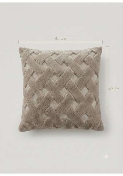 Fugo 2'li Welsoft Kırlent Kılıfı 45x45 Cm Dekoratif Fermuarlı Yumuşak Peluş Kırlent Kılıfı Koltuk Ve Kanepe İçin Açık Kahve