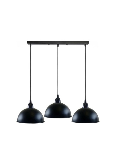 Riolight,vintage1,retro1,rustik1 Siyah Masa Üstü 3xe27 Sarkıt Avize Uzunluk:60cm Şapka Çapı:23cm Kasa: Siyah