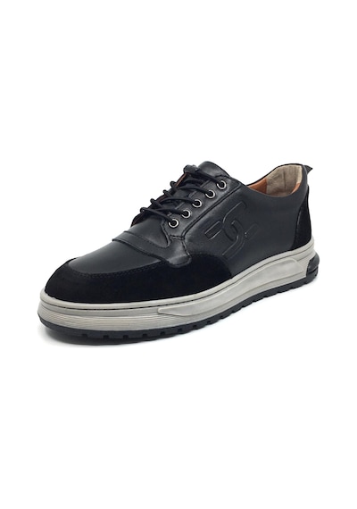Goldbrand %100 Hakiki Deri Erkek Kışlık Rahat Günlük Casual Lastik Bağcıklı Ayakkabı 40-44 Siyah
