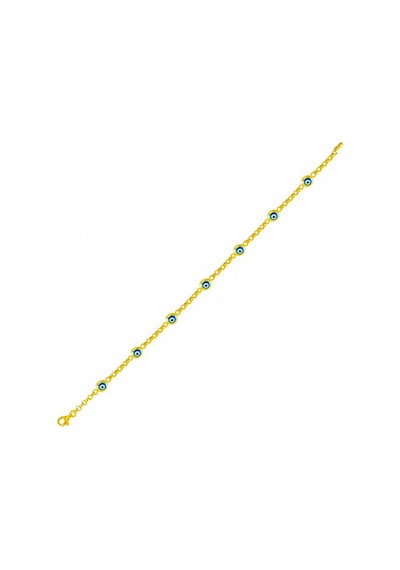 Göz Boncuklu Altın Bileklik 3.80 Gram 14 Ayar Sarı Altın