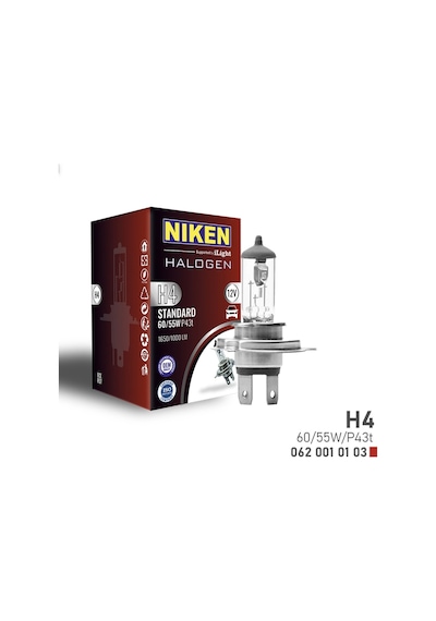 Nıken H4 Uzun-kısa 1 Adet 60w/55w Halojen Ampul P43t