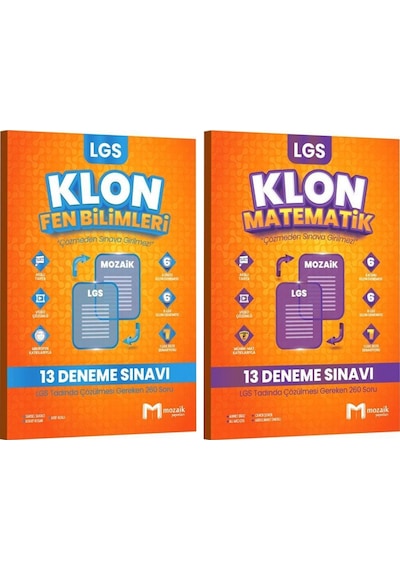 Mozaik Yayınları 8. Sınıf Lgs Matematik Ve Fen Bilimleri 26'lı Klon Deneme Seti