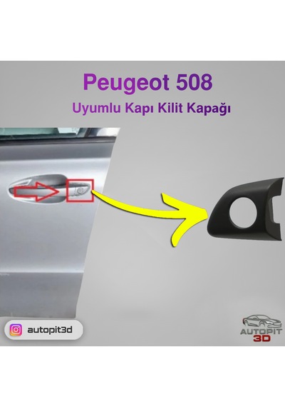 Autopit 3d Peugeot 508 Uyumlu Kapı Kilit Kapağı Peugeot 508