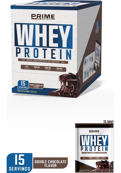 Prime Nutrition Whey Protein Sachet 15 Saşe X 33 Gram Double Chocolate - Whey Protein Tekli