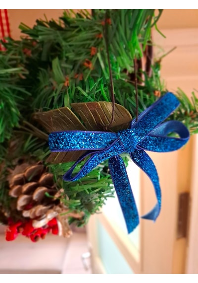 Paşateks 5li Set Simli Saks Mavisi Fiyonk Askılı Yılbaşı Noel Ağaç Süsü Ve Dekoratif Kurdele