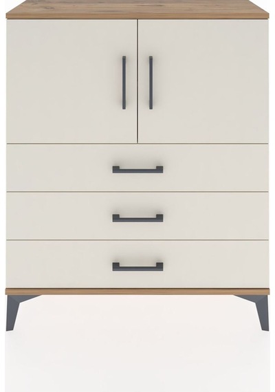 Arges Şifonyer 2 Raflı 3 Çekmeceli 2 Kapaklı 88x30x106 Çam-ay... Çam