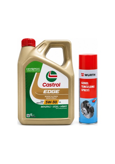 Castrol Edge 5W-30 Motor Yağı 4 L + Würth Balata Spreyi 500 ML