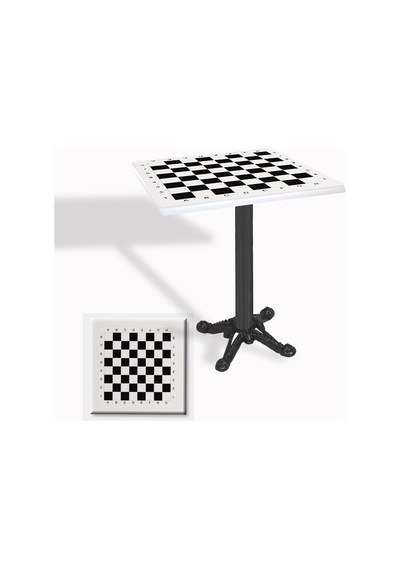Çipa Döküm Ayak Kare Masa 80x80 Cm - Werzalit, Wermodin Ve Allzalit Tabla - Satranç Beyaz Çok Renkli Çipa Döküm Ayak Kare Masa 80x80 Cm - Werzalit, Wermodin Ve Allzalit Tabla - Satranç Beyaz Çok Renkli
