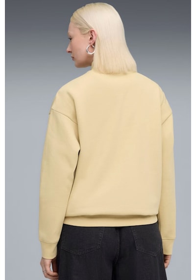 Puma Ess Scrıpt Half-zip Crew Kadın Sweatshirt Bej