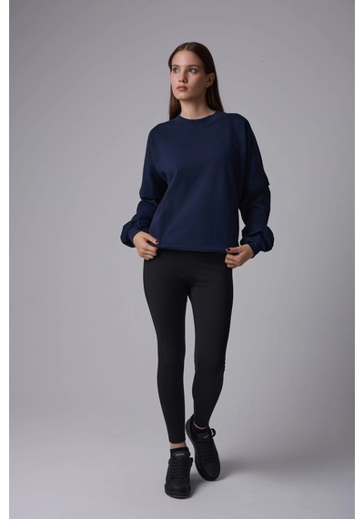 Defys Kadın Bisiklet Yaka Kol Detaylı Oversize Fit Basic Sweatshirt Lacivert - 598314741 Lacivert Defys Kadın Bisiklet Yaka Kol Detaylı Oversize Fit Basic Sweatshirt Lacivert - 598314741 Lacivert