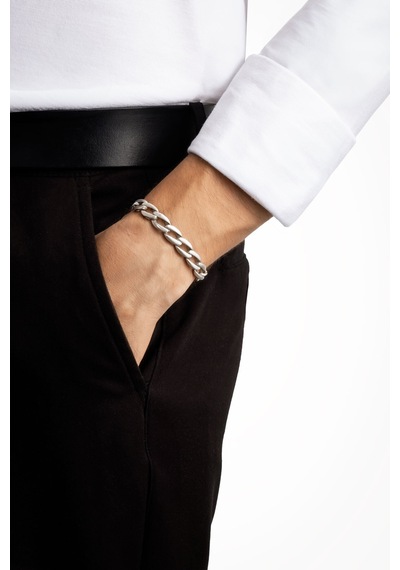 So Chic Örgü Model Çelik Erkek Bileklik Gri 70381685